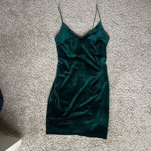 Green Velvet Mini Dress